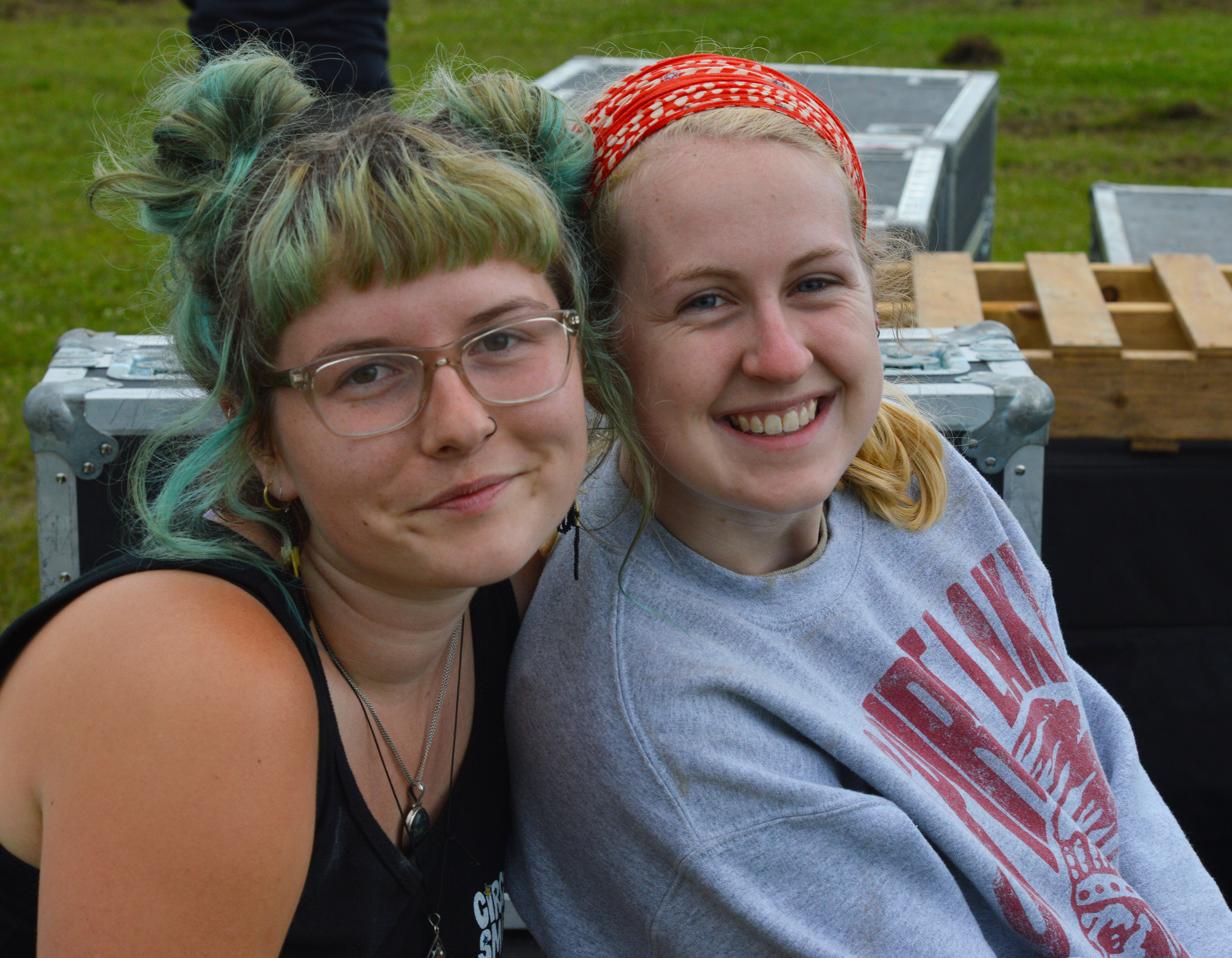 Pie Car Cook, Maddie Pryor and Production Intern Jenna Raithel during setup June 29, 2015.