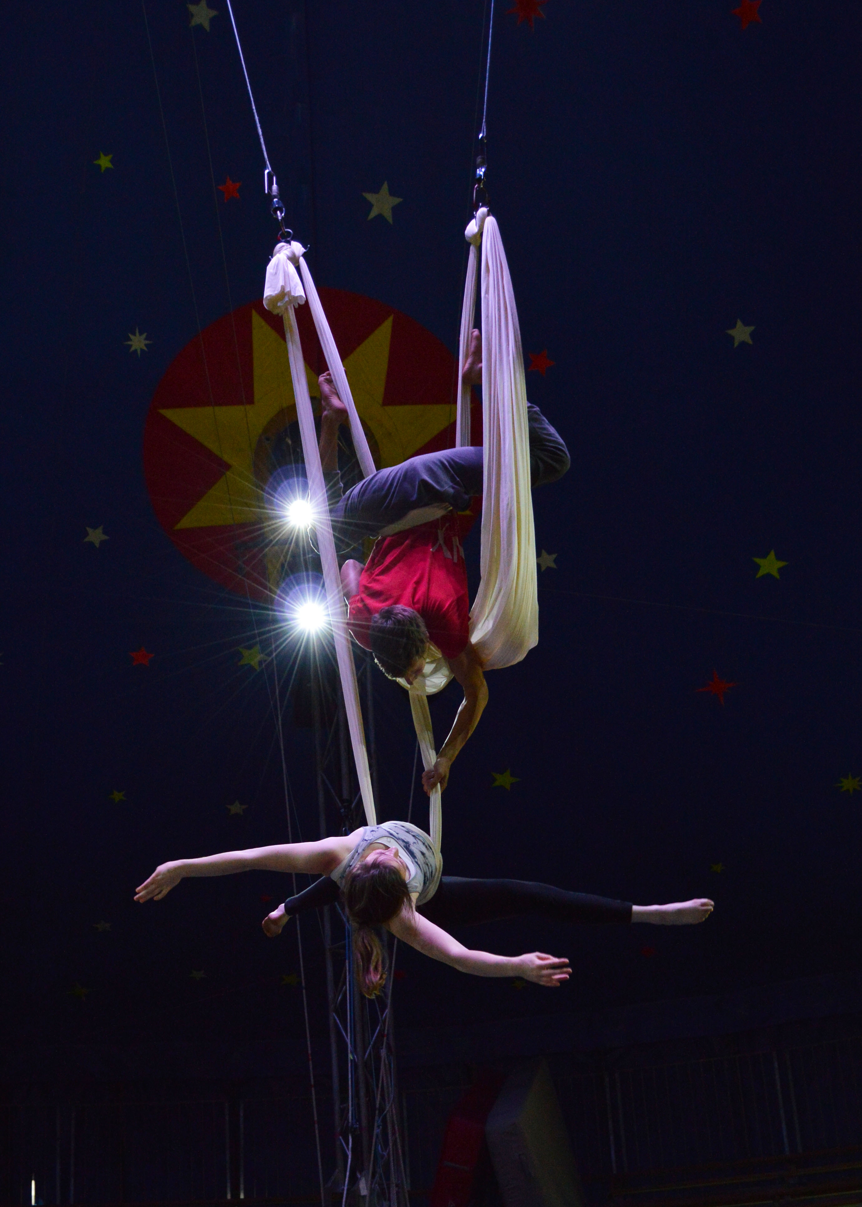 2015 Big Top Tour Troupers Ripley Burns and Sam Landa perform a  hammock act created by Coach Alisan Funk.