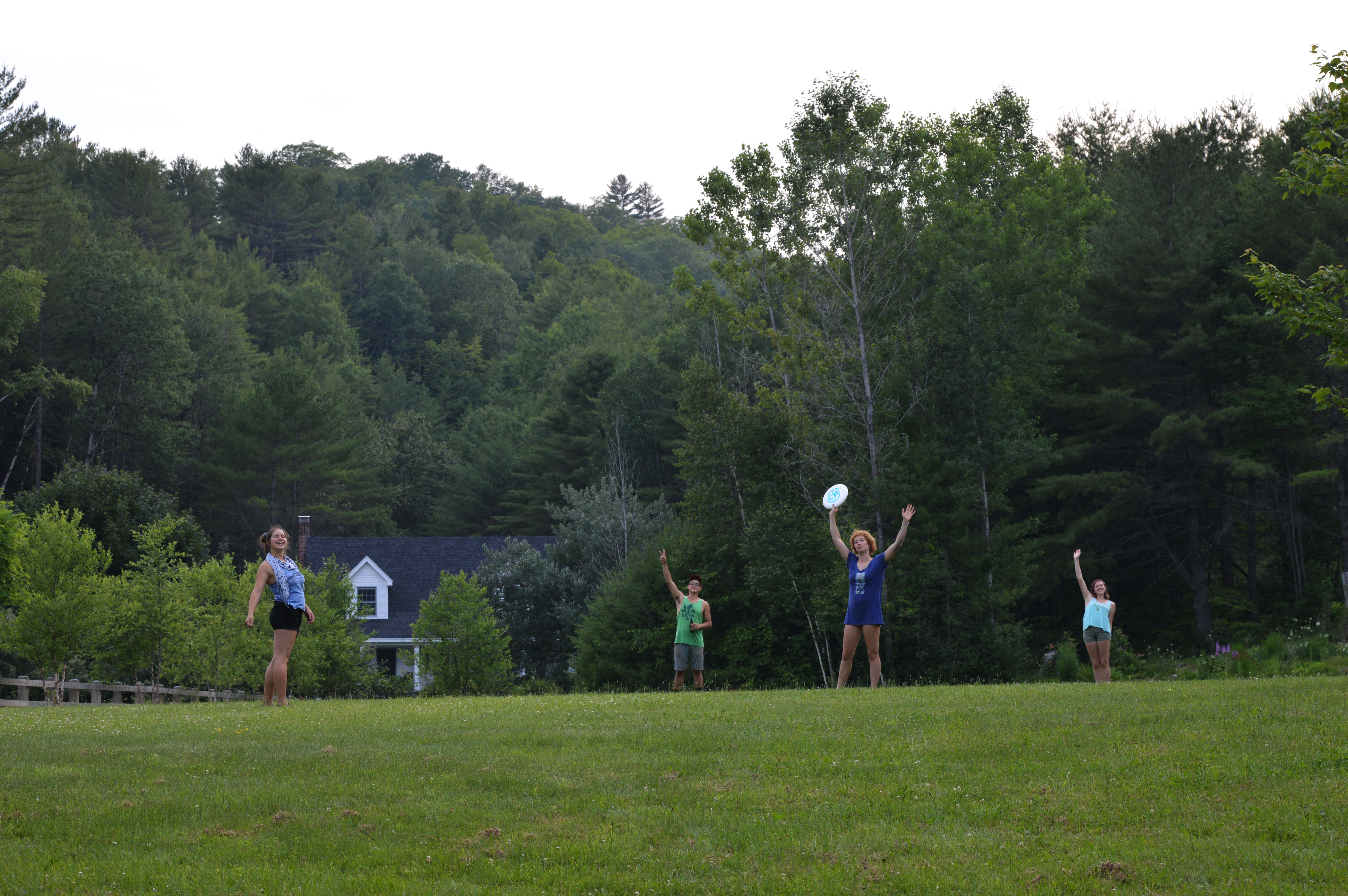 Circus Smirkus staff pizza party in Norwich, VT.